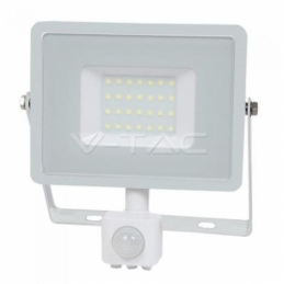v tac faro led vt 30 s superslim chip samsung 30w ip65 luce calda 3000k con sensore di movimento e creuscolare sku 457