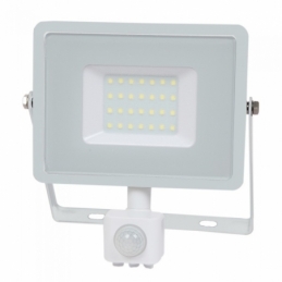 v tac faro led vt 30 s superslim chip samsung 30w ip65 luce fredda 6400k con sensore di movimento e creuscolare sku 459