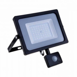v tac faro led vt 30 s superslim nero chip samsung 30w ip65 luce calda 3000k con sensore di movimento e creuscolare sku 460