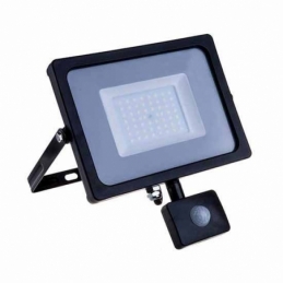 v tac faro led vt 30 s superslim nero chip samsung 30w ip65 luce calda 3000k con sensore di movimento e creuscolare sku 460