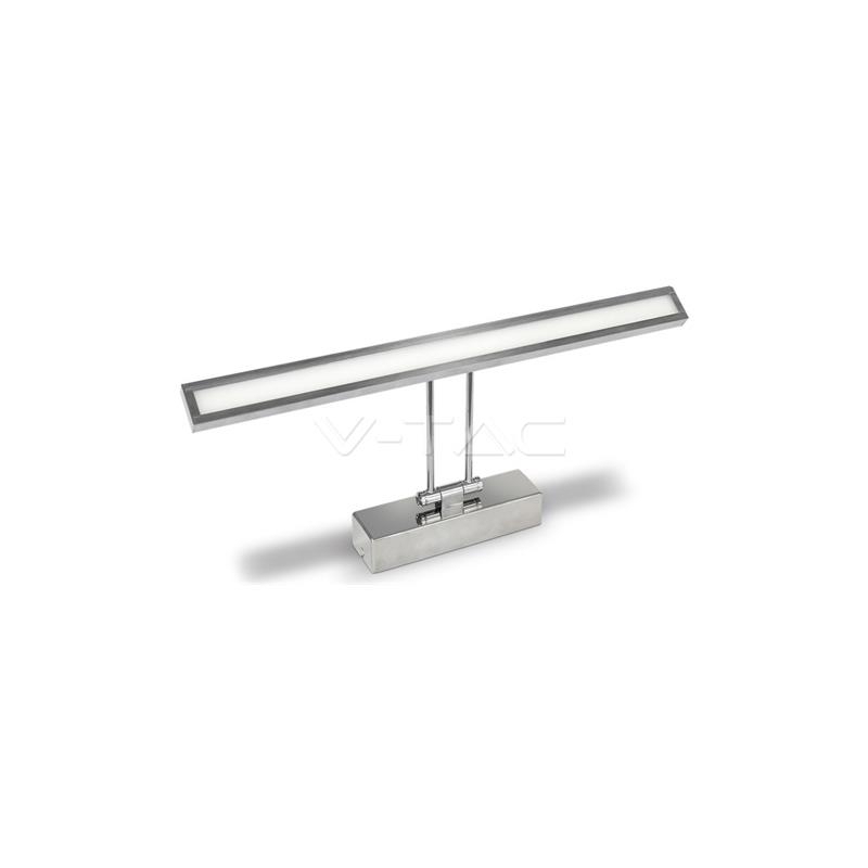 v tac vt 7009 lampada applique da specchio wall light cromata luce calda 120° 600 lumen  8w sku 3984