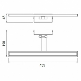 v tac vt 7009 lampada applique da specchio wall light cromata luce calda 120° 600 lumen  8w sku 3984
