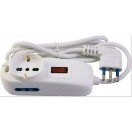 faeg 19203 multipresa universale  16a con 1 schuko  2 bipasso con interruttore luminoso con cavo 19203