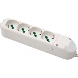 faeg 19604 multipresa senza cavo con 4 prese schuko bipasso 2p+t 16a p40 bianca  fg 19604