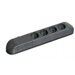faeg 19704 multipresa senza cavo con 4 prese schuko bipasso 2p+t 16a p40 nera fg 19704