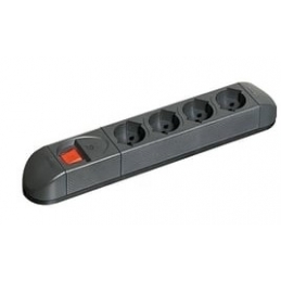 faeg 19734 multipresa universale 4 Prese 10a 16a cavo 3x1 nera con interruttore fg19734