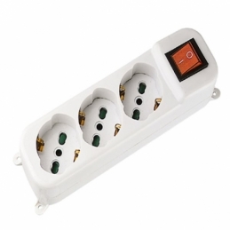 faeg 19624 multipresa universale 3 prese schuko bipasso 2p+t 10a 16a p40 con cavo e interruttore fg19624