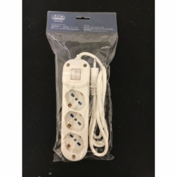 faeg 19638 multipresa universale 3 prese schuko bipasso 2p+t 10a 16a p40 con cavo 3 metri e interruttore fg19638