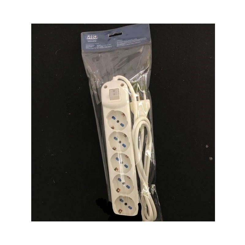 faeg 19639 multipresa universale 5 prese schuko bipasso 2p+t 10a 16a p40 con cavo 3 metri e interruttore fg19639