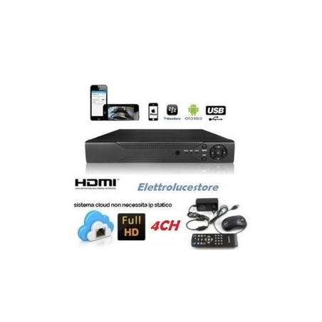 Dvr 4 canali videosorveglianza h264 full hd 720p registratore telecamere hdmi vga usb iphone TURBO