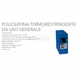 faeg 16177 poliolefina guaina termorestringente da uso generale metri 5 in singolo dispenser diametro 16 guaina nera fg16177