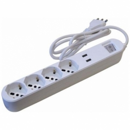 faeg 20803 multipresa 4 schuko bipasso p40 2 usb 5v 1a con interruttore fg 20803