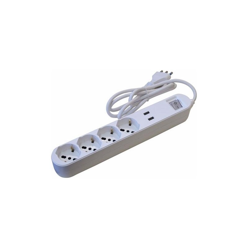 faeg 20803 multipresa 4 schuko bipasso p40 2 usb 5v 1a con interruttore fg 20803