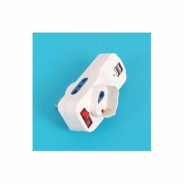 faeg 20802 adattatore multipresa 1 schuko 2 bipasso 2 usb con interruttore spina girevole fg 20802