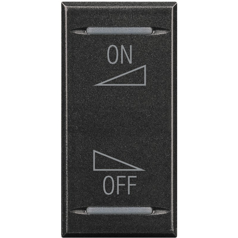 bticino copritasto 2 funzioni con simbolo on off regolazione 1 posto serie  axolute scura bticino hs4911ai