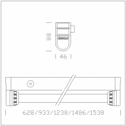 disano plafoniera per canale a file continue rapid system t8  6401 fl  1X36 cel bianco disano 23753100