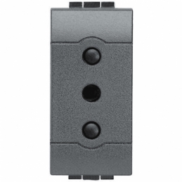 bticino livinglight  presa 10a 2p+t 1 posto antracite bticino l4113