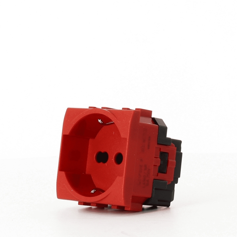 bticino living light  presa schuko bipasso 10 16a rossa 2 posti  bticino l4140/16r