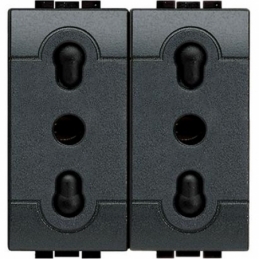 bticino living international presa duplex bipasso 10 16a 2 posti bticino l4180/2