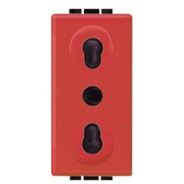 bticino living international presa bipasso 10 16a 1 posto rossa bticino l4180r