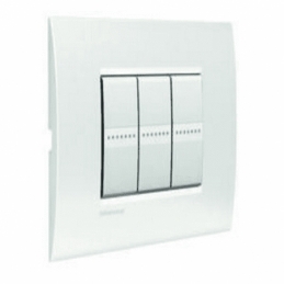 bticino  living light  placca 3 posti bianco puro bticino lnc4803bn