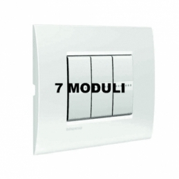 bticino  living light  placca 7 posti bianco puro bticino lnc4807bn