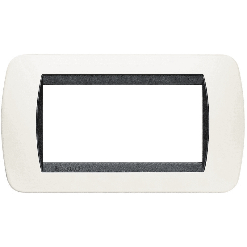 bticino  living international placca  4 posti bianco bticino l4804pb