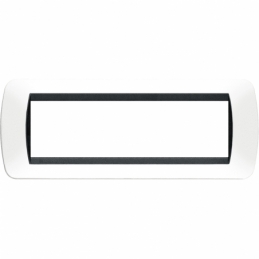 bticino  living international placca  7 posti bianco bticino l4807pb