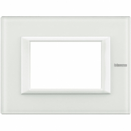bticino axolute placca 3 moduli vetro bianco bticino ha4803vbb