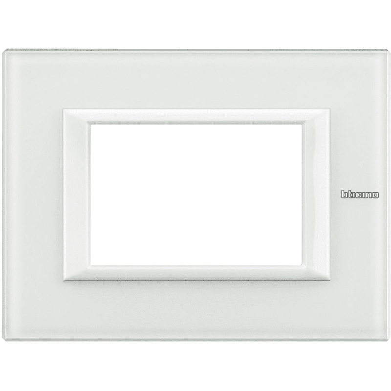 bticino axolute placca 3 moduli vetro bianco bticino ha4803vbb