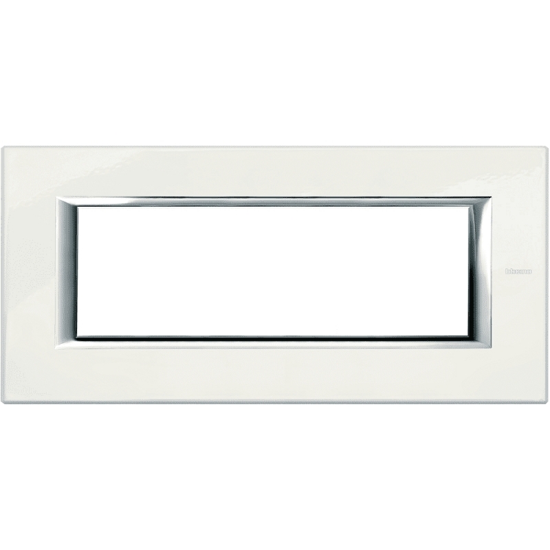 bticino axolute  placca  6 moduli bianco limoges bticino ha4806bg