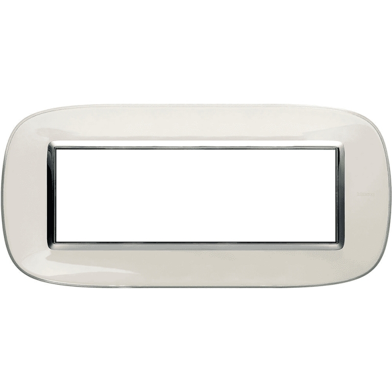 bticino axolute  placca  6 moduli bianco liquid bticino hb4806db