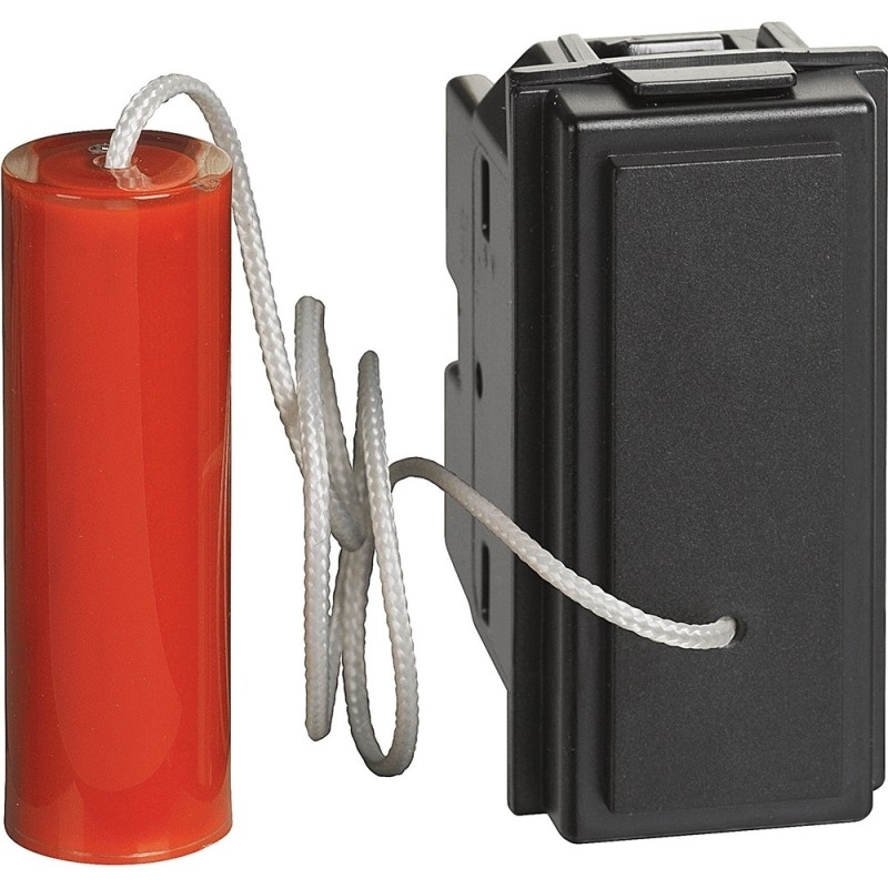 bticino living now pulsante a tirante unipolare no 10a  nero bticino kg4033