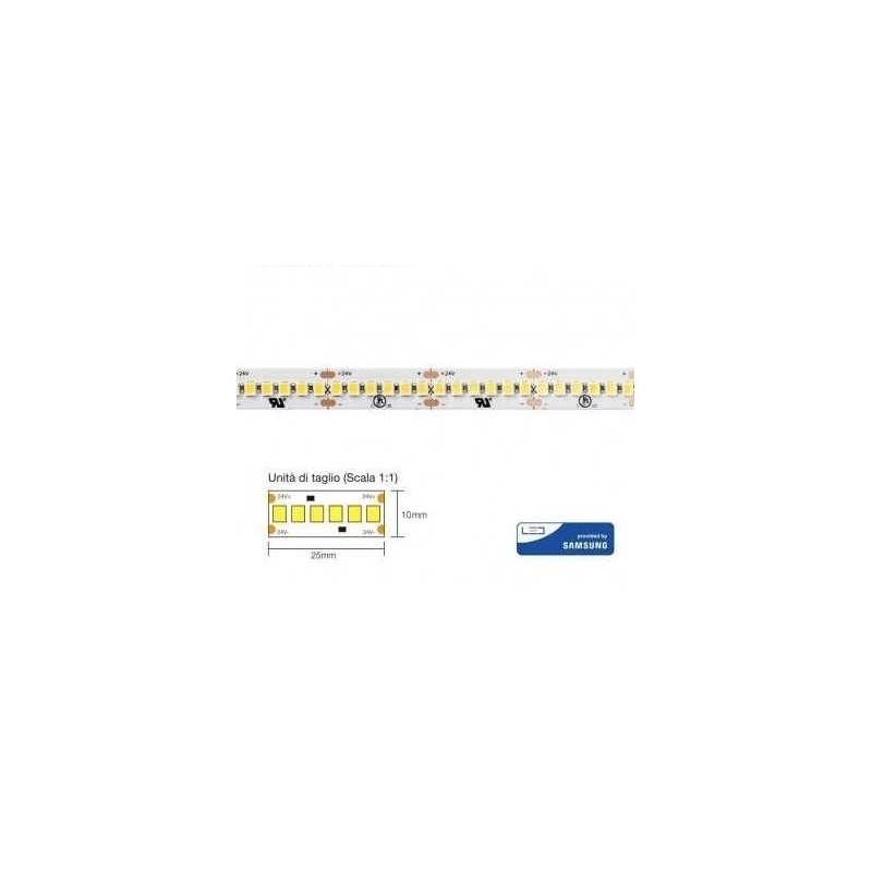 Strip led con 1200 smd2835 marca samsung ip20 24v 26w a metro 130w 4000k 3032