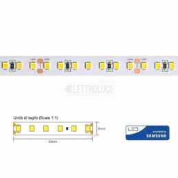 strip led cl60072 72w 14.4w a metro 24v ip67 2700k luce calda chip samsung 3039