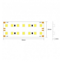 strip led cl1400160 largo 20mm 160w  32w al metro ip20 24v 2700k luce calda 3392