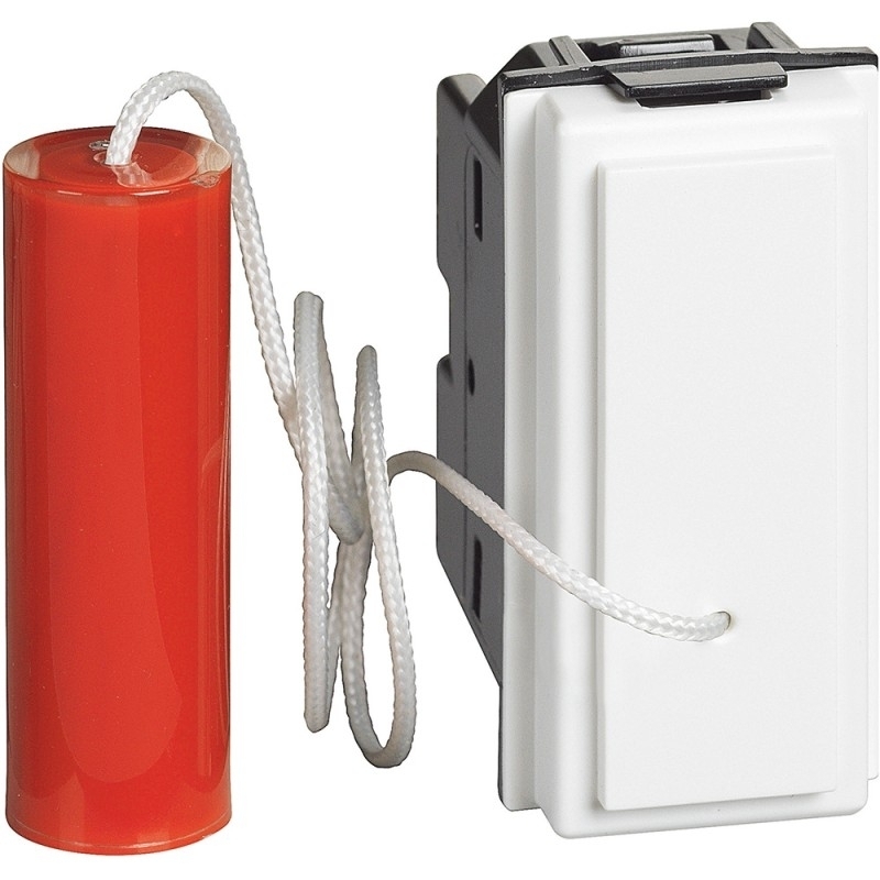 bticino living now  pulsante a tirante 1p no 10a bianco bticino kw4033