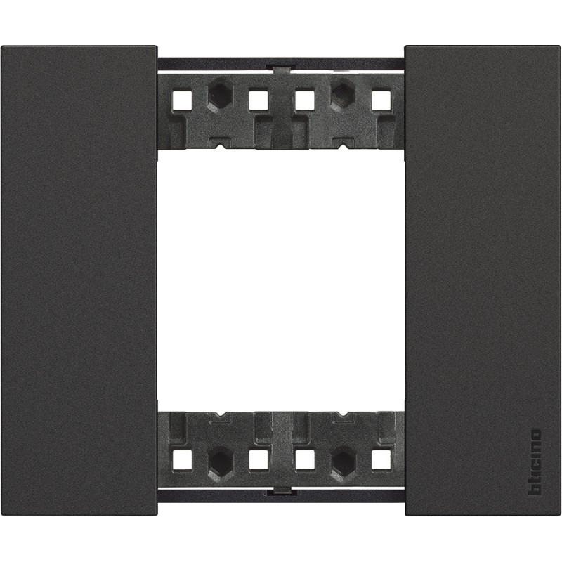 bticino living now placca nera due posti  tecnopolimero bticino ka4802kg