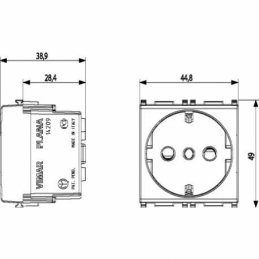 vimar plana  presa 2p+t  16a p30 rosso vimar 14209.r