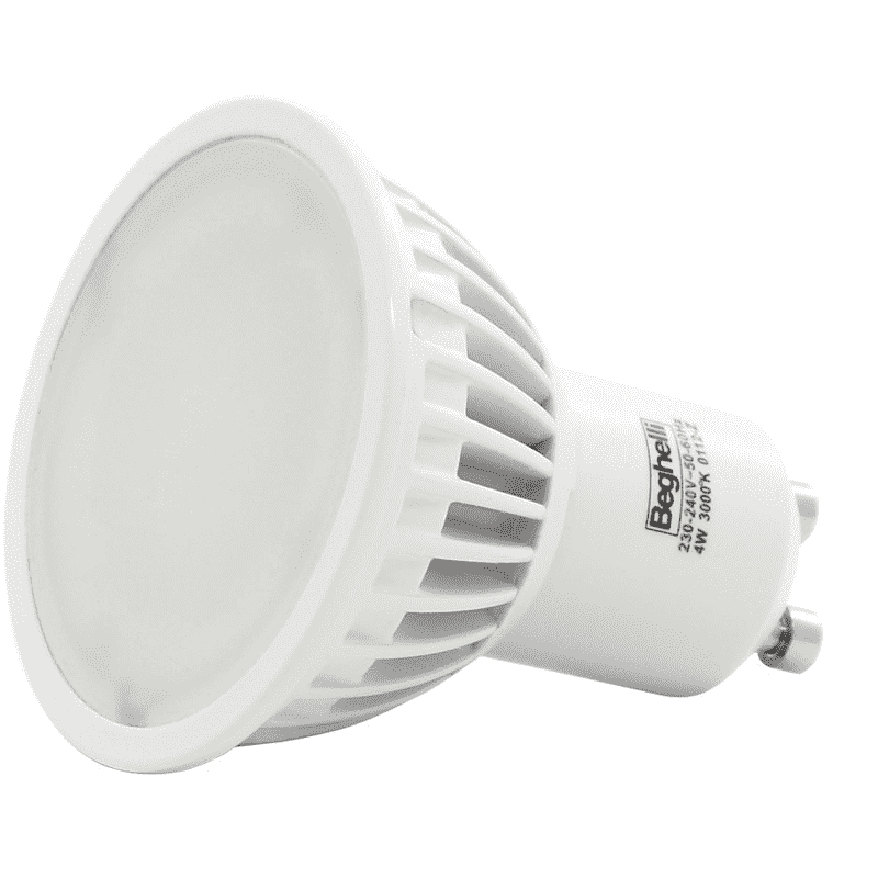 beghelli faretto eco spot led 6w 95° 230v gu10 3000k luce calda beghelli 56043