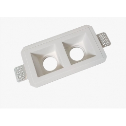 Faretto incasso rettangolare doppia lampada in gesso a scomparsa verniciabile x GU10 nuovo