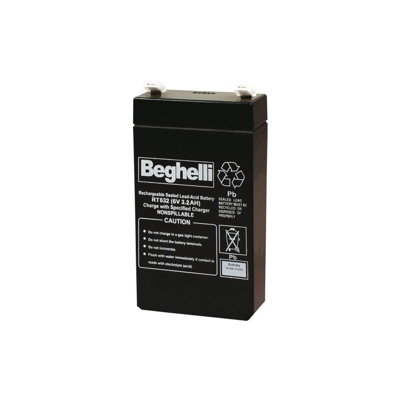 beghelli batterie di ricambio pb  6v 3