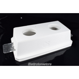 Faretto incasso rettangolare doppia lampada in gesso a scomparsa verniciabile x GU10 nuovo