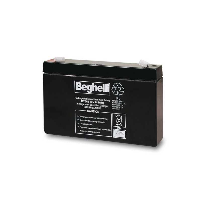 Batteria Al Piombo 6V 7.2Ah Per Lampada Emergenza Beghelli 3916 – AGM Sigillata Con Faston 4.8mm, Alta Resa