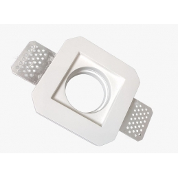 Faretto incasso quadrato luce diretta in gesso fisso a scomparsa verniciabile GU10 nuovo